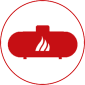 Propane tank illustrative icon.